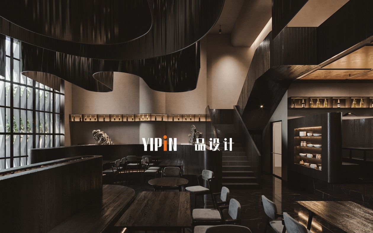暗黑系挑空餐厅-1