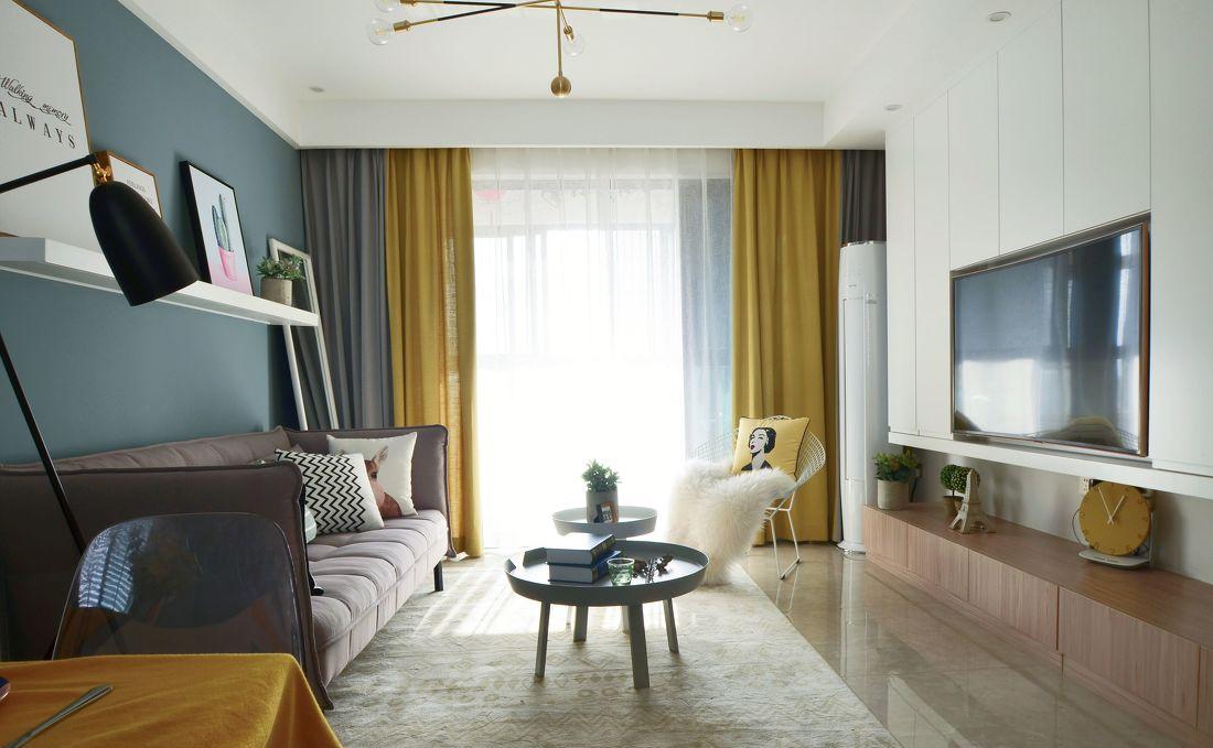 北欧风 87㎡多彩家居设计-2