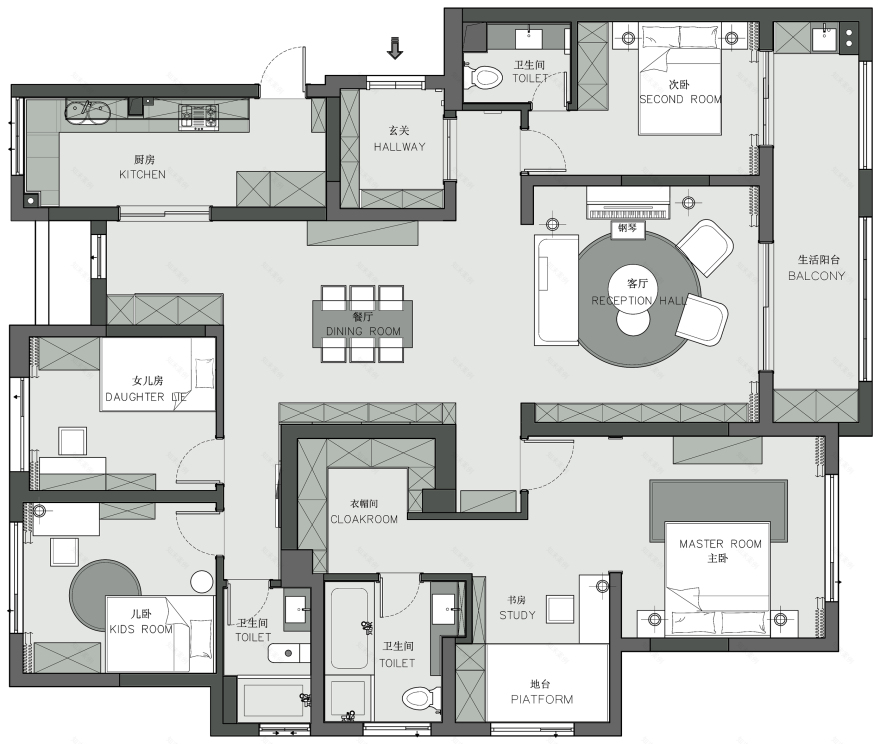 180㎡精装改造,复古之家设计丨中国南京-10