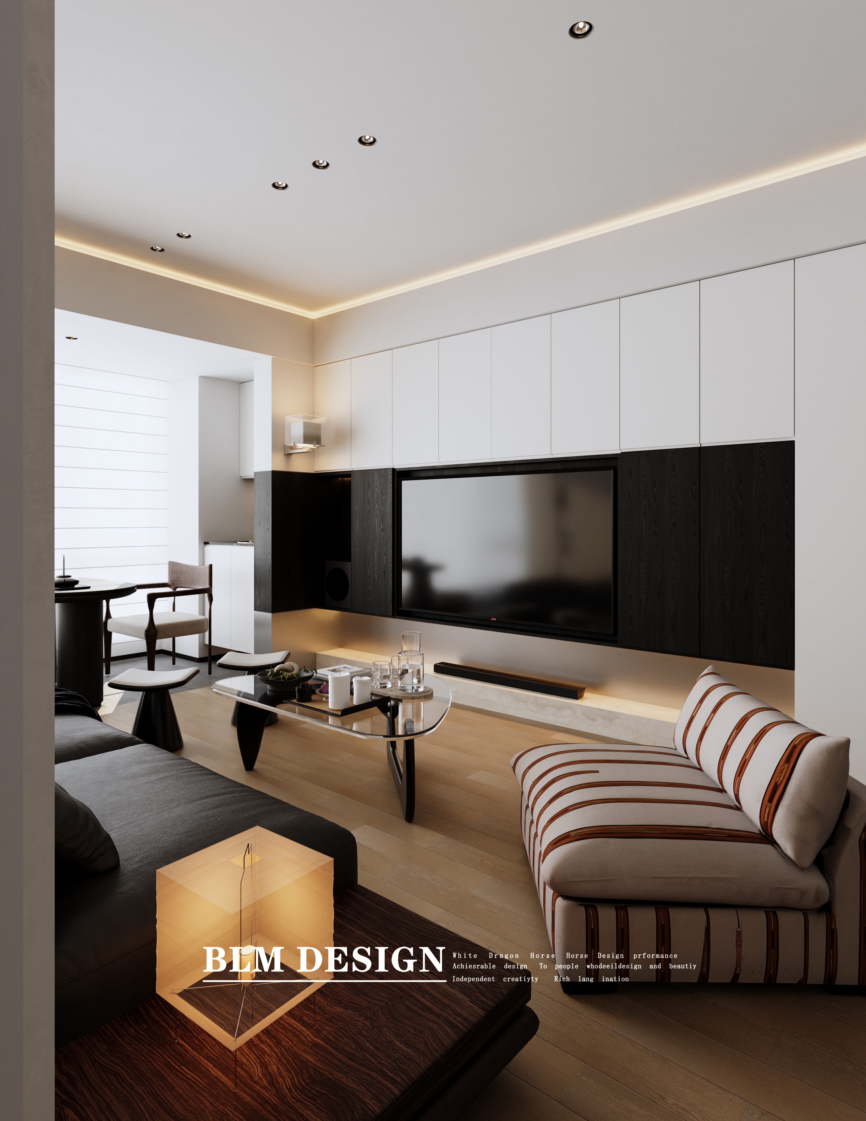 现代黑白灰-白龙马效果图-1