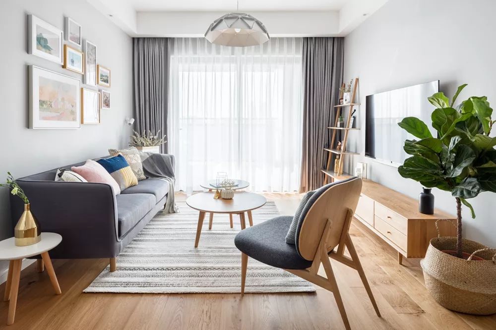 89㎡北欧小三房，原木质感打造舒适自然空间-7