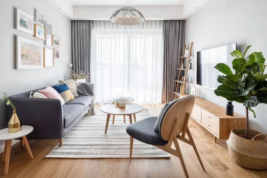 89㎡北欧小三房,原木质感打造舒适自然空间-7