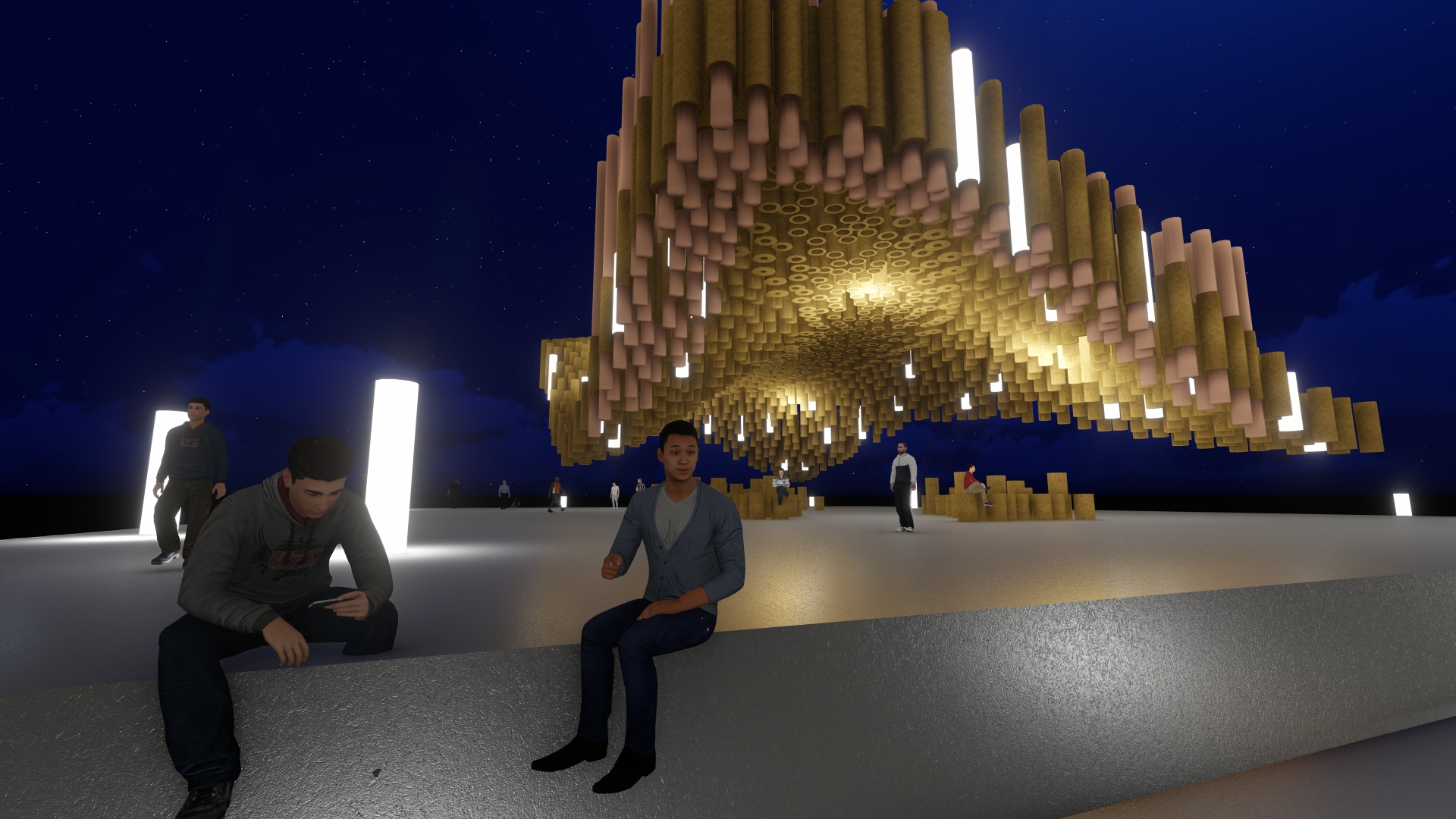 Parametric Shade Musical Bamboo Pavilion-9