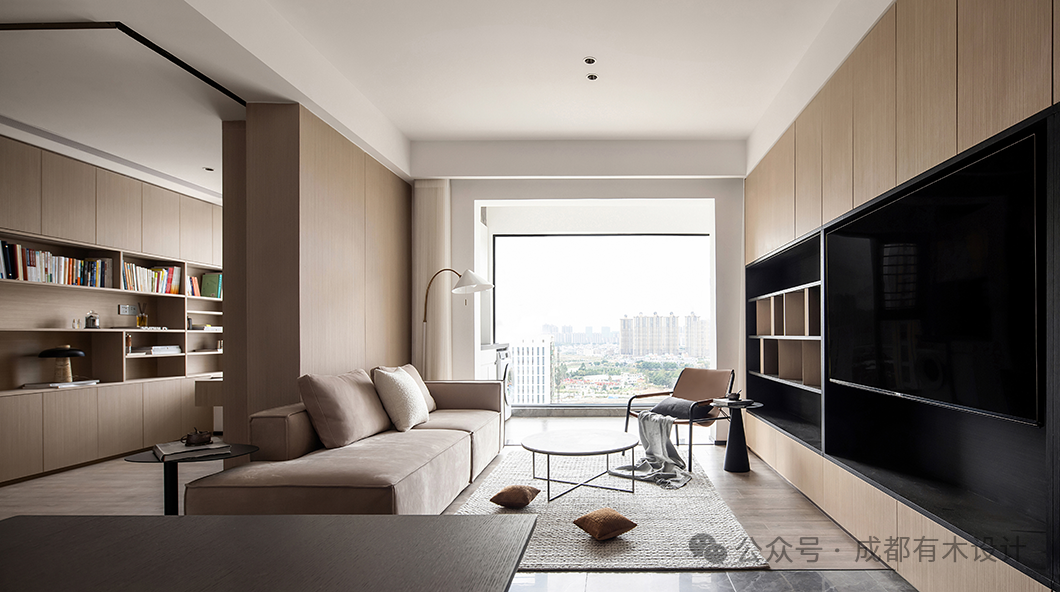 140㎡极简原木居所设计-12