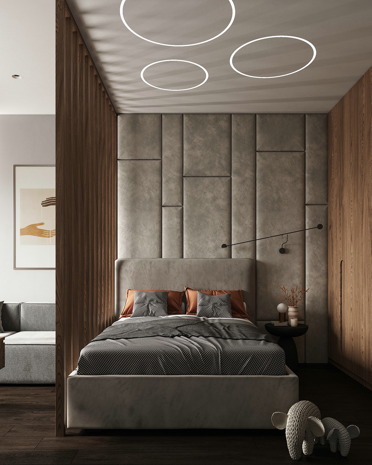 莫斯科87㎡ 暗色系空间设计-16