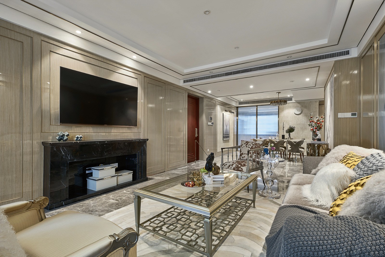 力设计新作 | 轻奢美式平层家装设计,优雅与品质并重-15