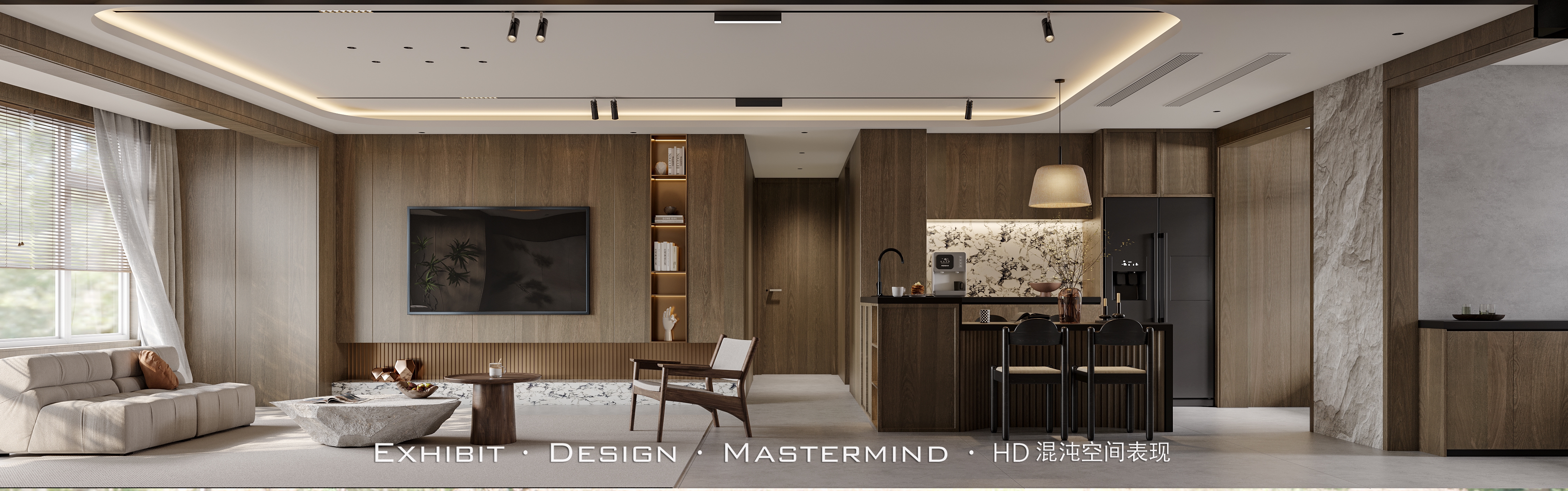 诧寂风 平层 客餐厅 X 混沌空间表现-0