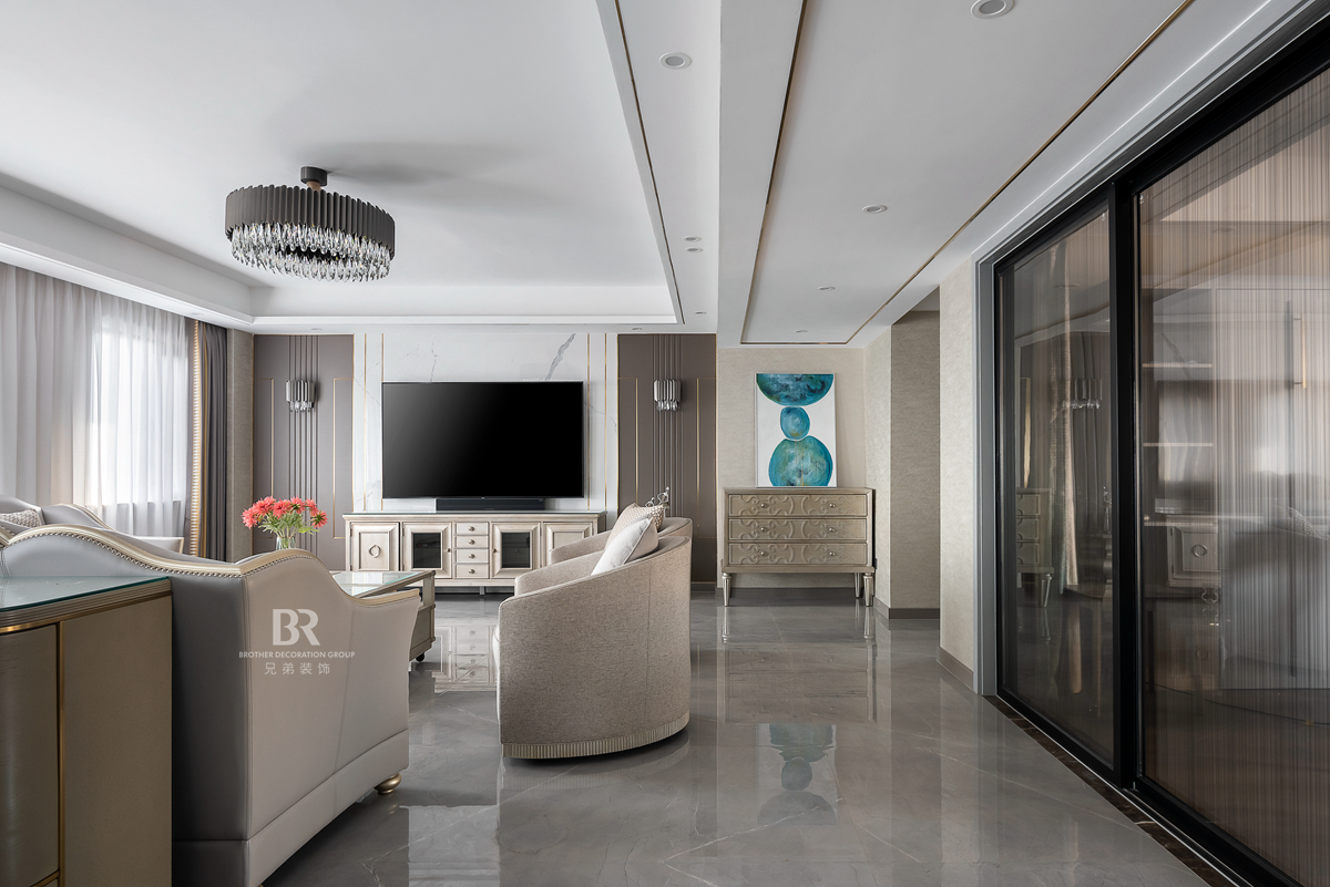 华宇天宫花城现代轻奢跃层装修设计-9
