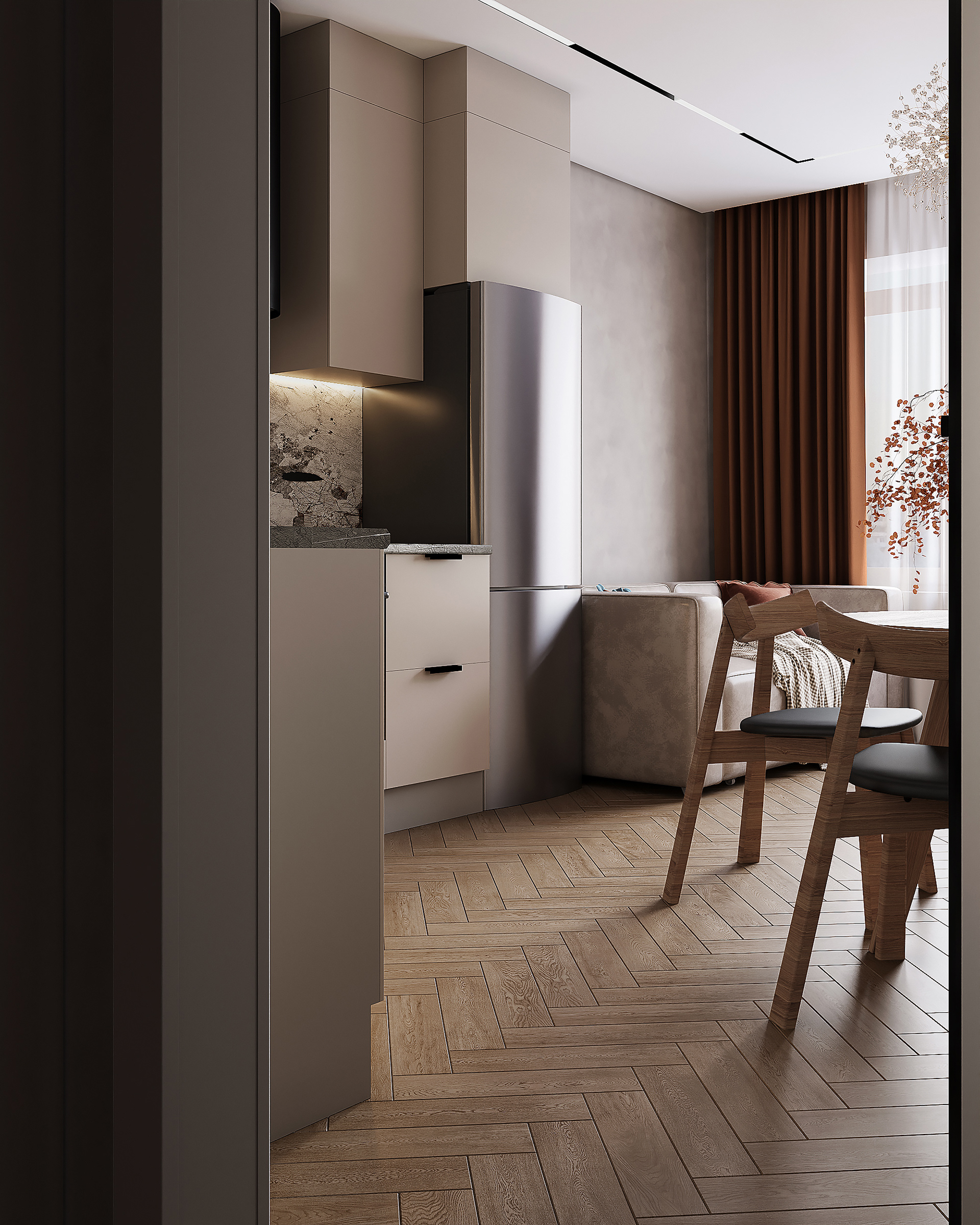 温馨暖色调舒适公寓丨Anastasia Ponomarenko-4