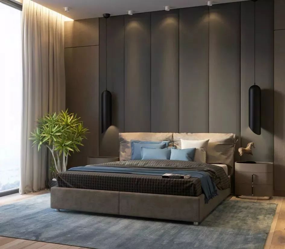 卧室背景墙设计新潮流 | 原木、软包、壁纸玩转卧室空间-54