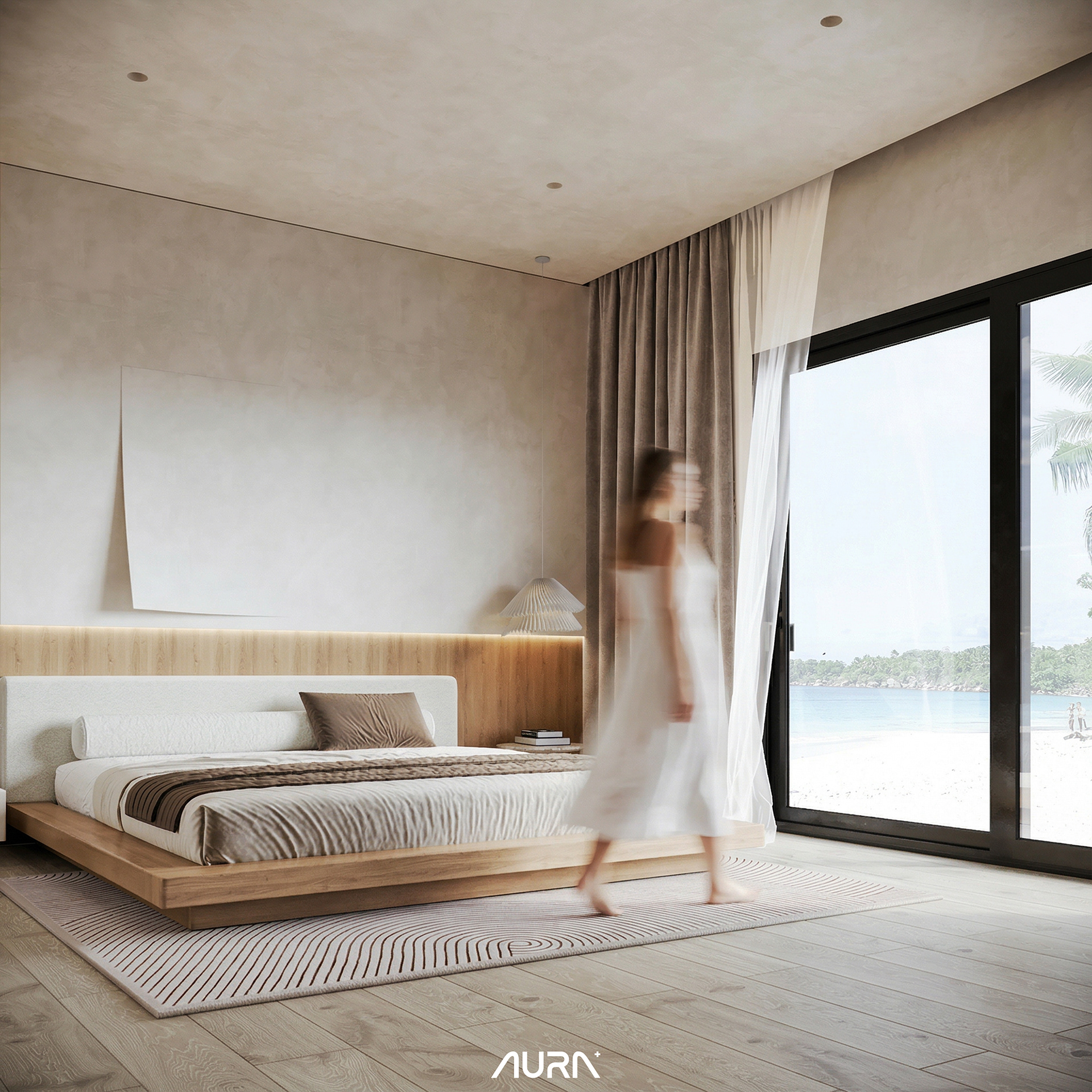 日式斯堪的纳维亚风格主卧丨AURA+ Studio-8