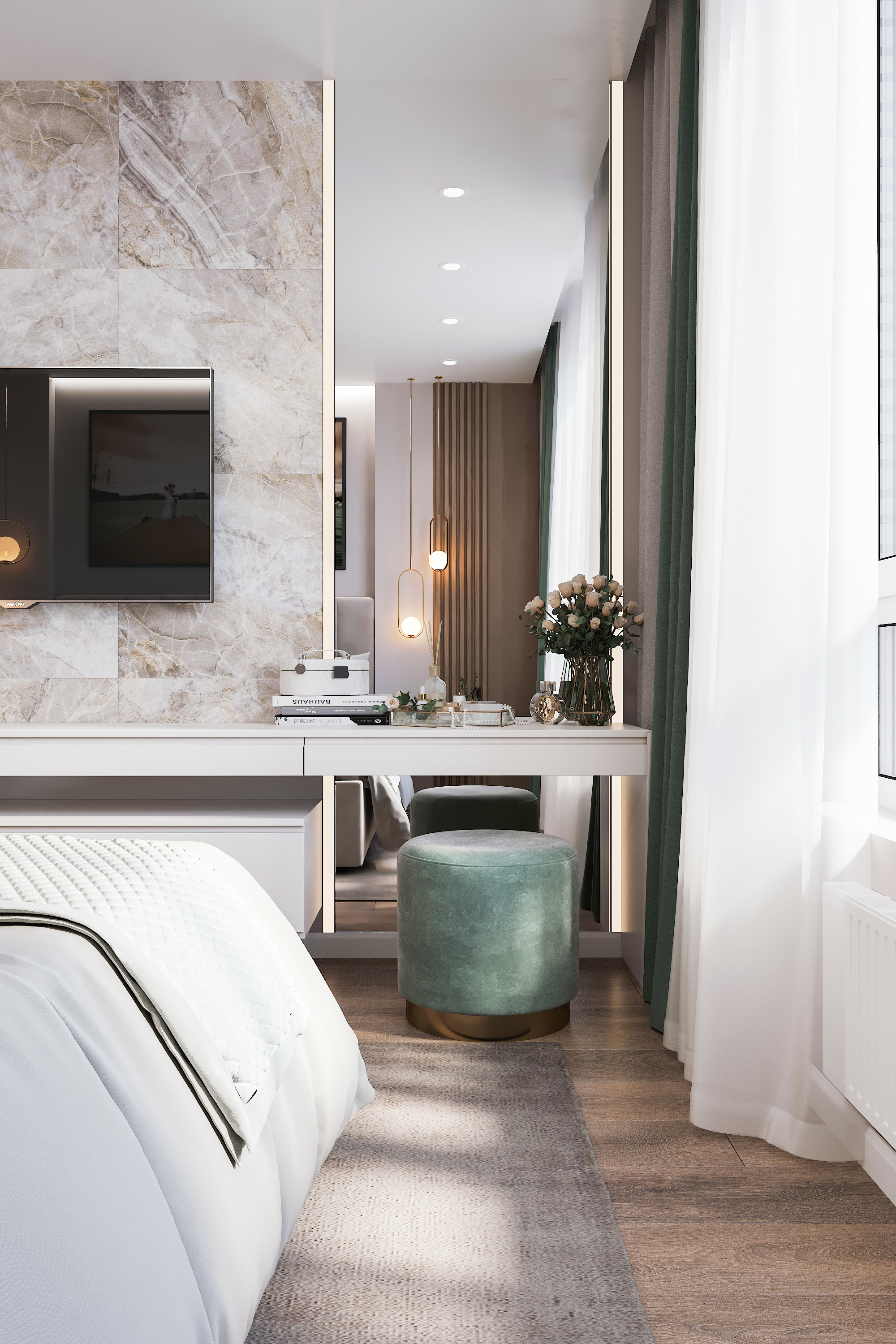 现代风格主卧室设计丨Katushhha 设计与装修工作室-1