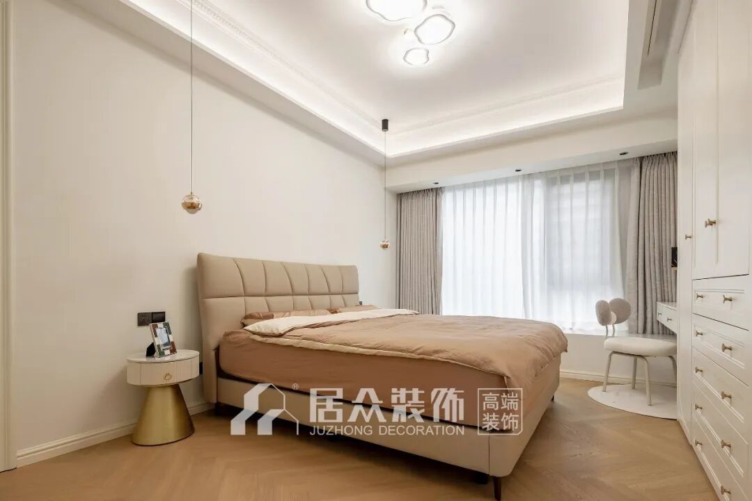 【居众实景作品】宝能城花园154㎡现代奶油风：一抹奶油治愈所有喧嚣-49