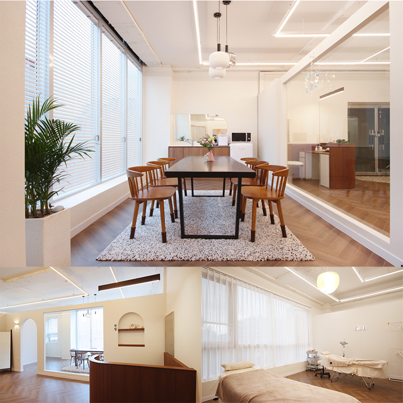 温馨韩式美容院，展现白色与木质的魅力-1