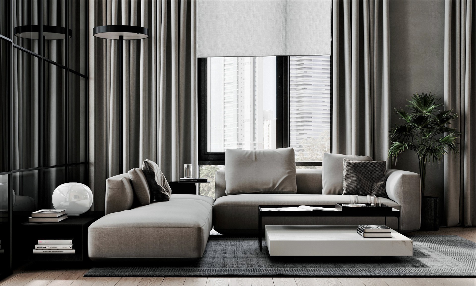 高级灰色系公寓设计-0