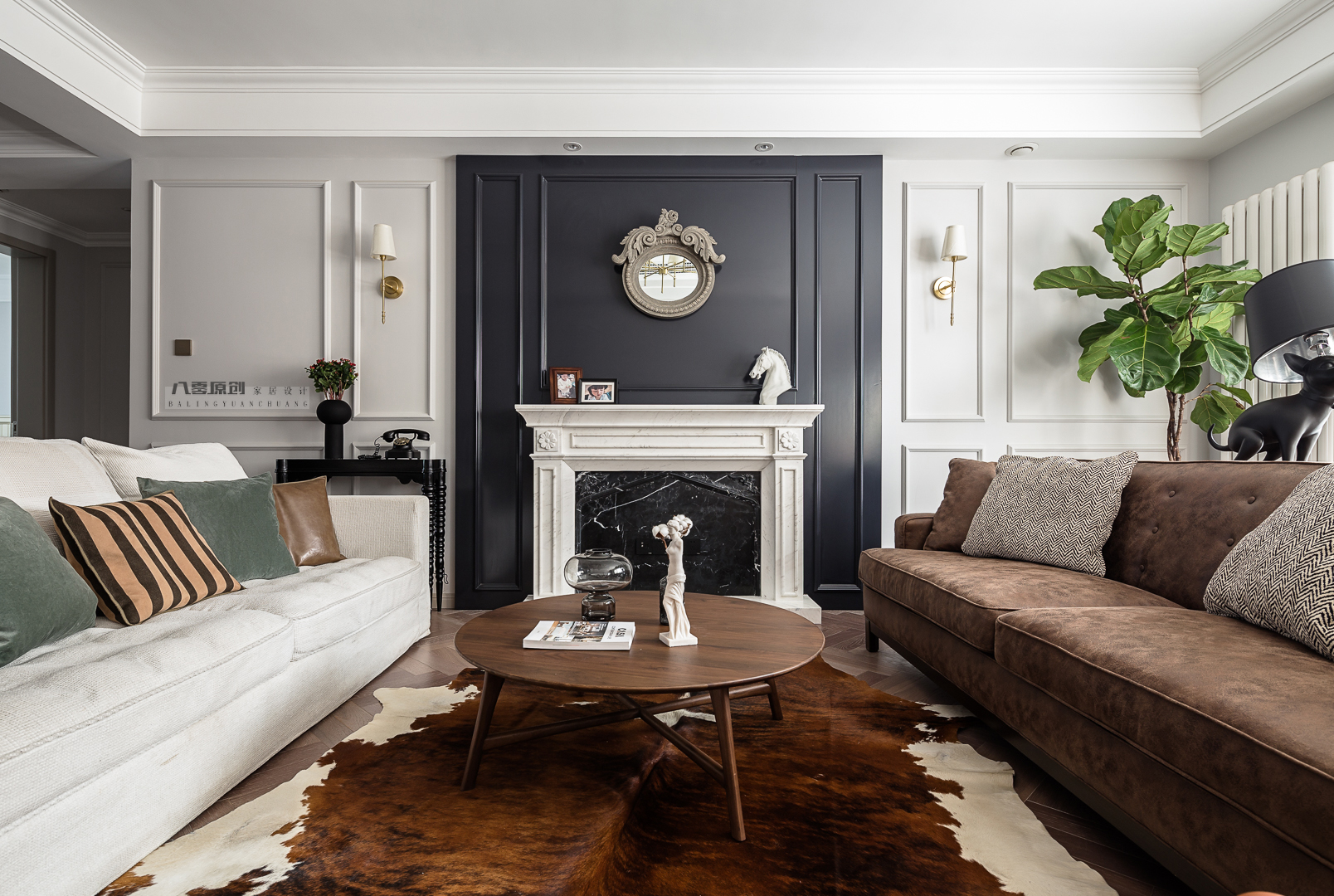 暖享时光 | 淄博颐丰花园 175㎡美式复古风全案设计-6