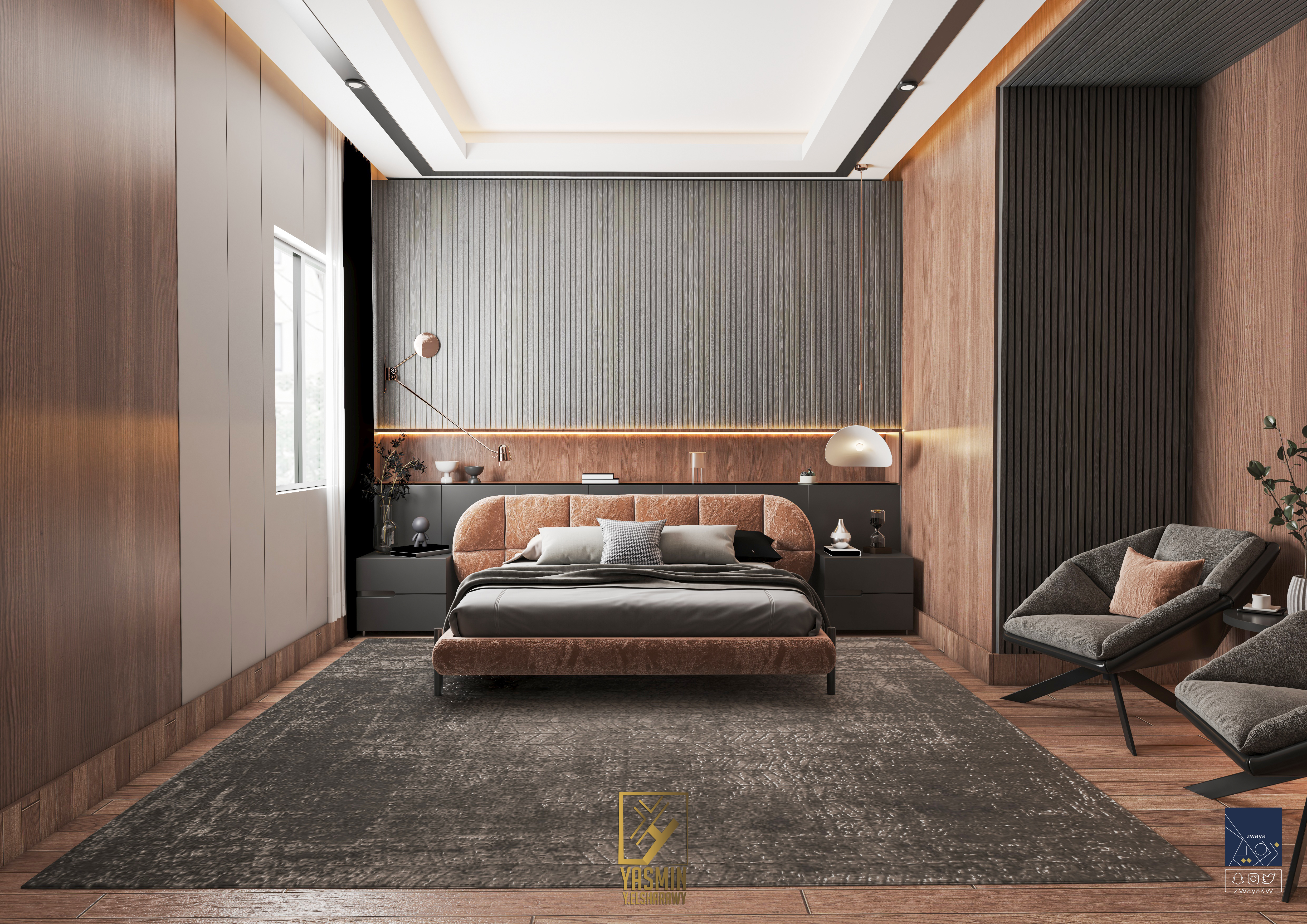 当代主卧套房设计丨yasminy.elsharawy-10