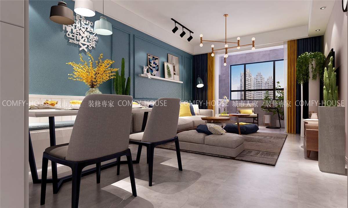 济南中垠雅苑 105 平北欧风三室两厅设计-8