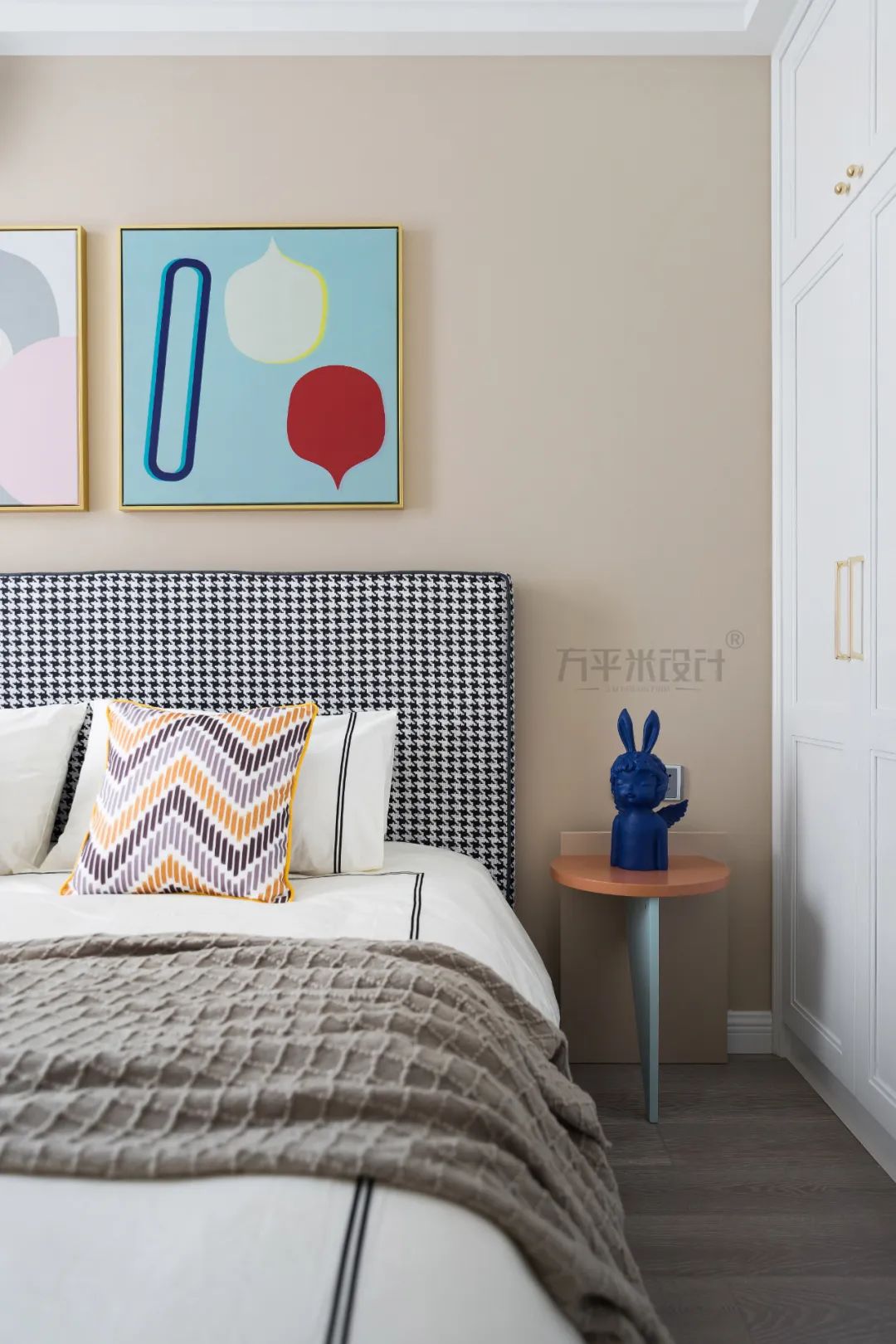 轻美式混搭,粉色温馨的新家设计-83