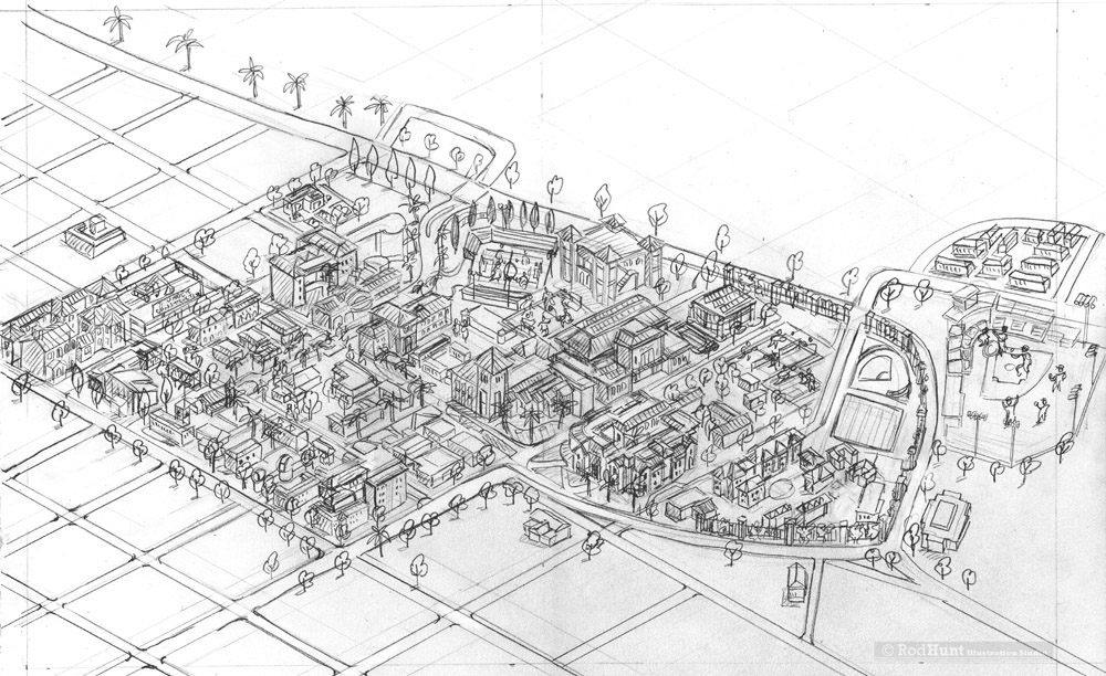 圣克拉拉大学校园地图插画-11