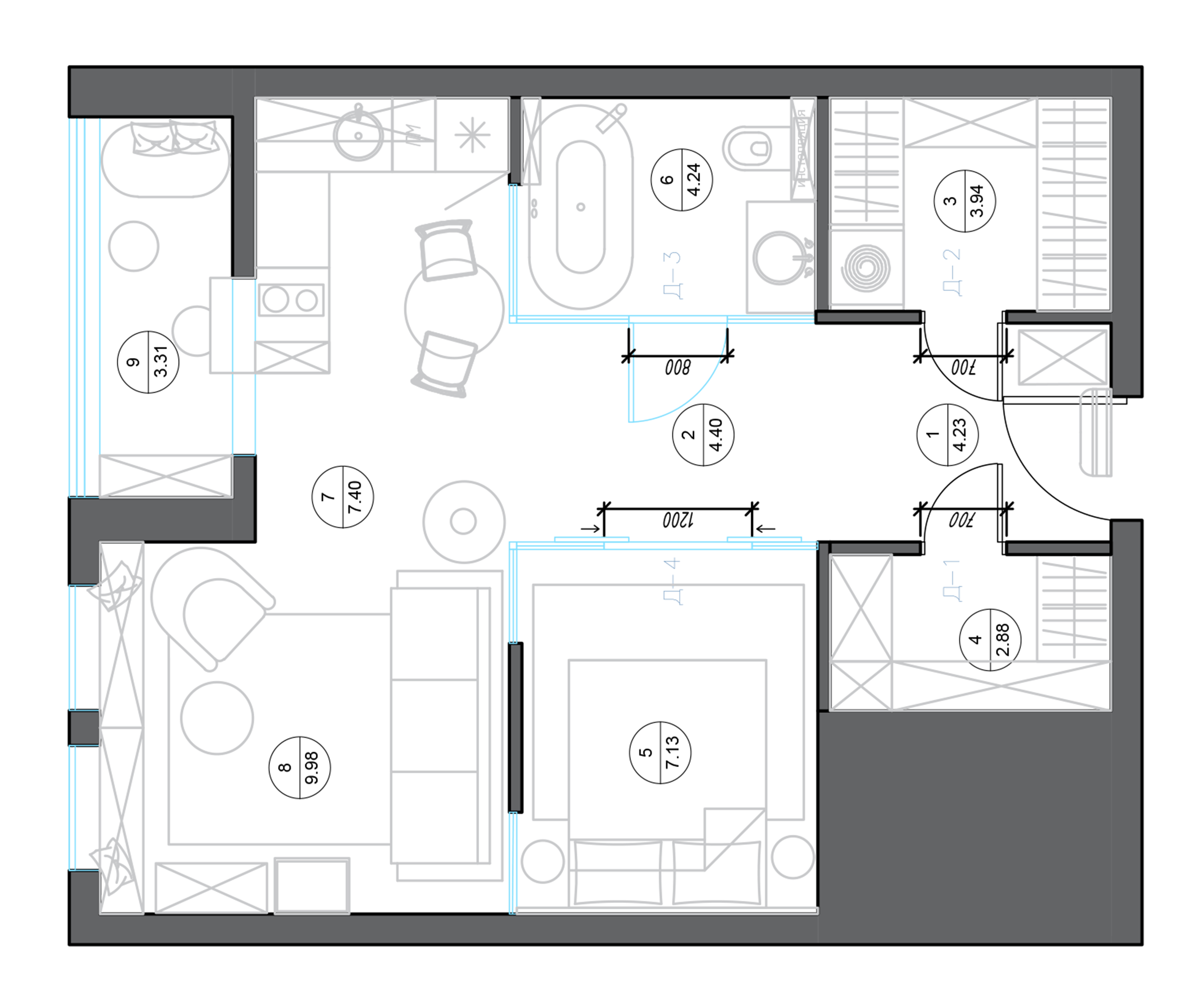 47㎡时尚小宅丨Alexey Sushkov-24