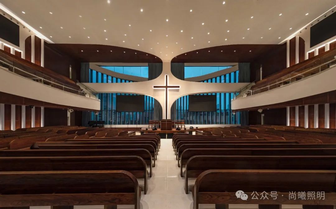 敬仰之光 | 长乐城关基督教新堂室内灯光设计-58