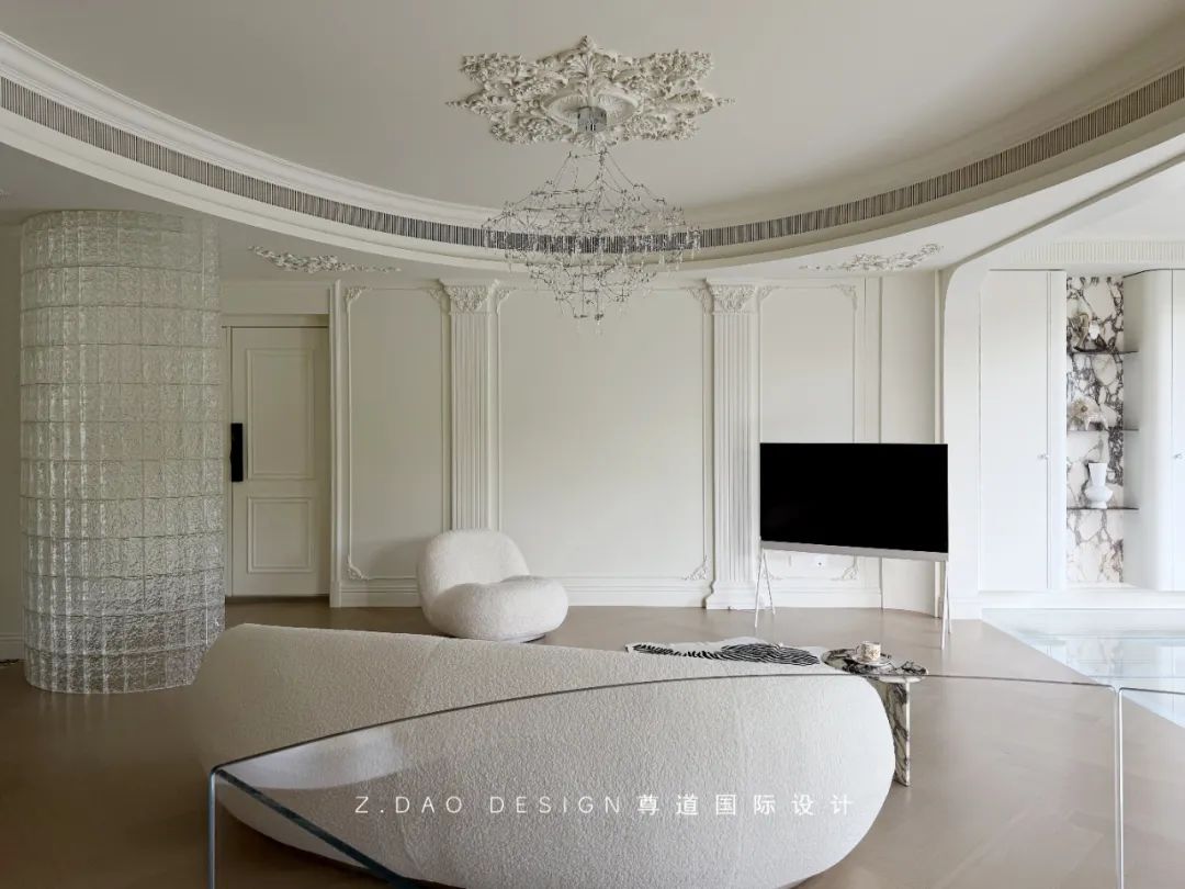 合肥『国贸天成』360㎡奶油法式风叠墅丨尊道国际设计-10