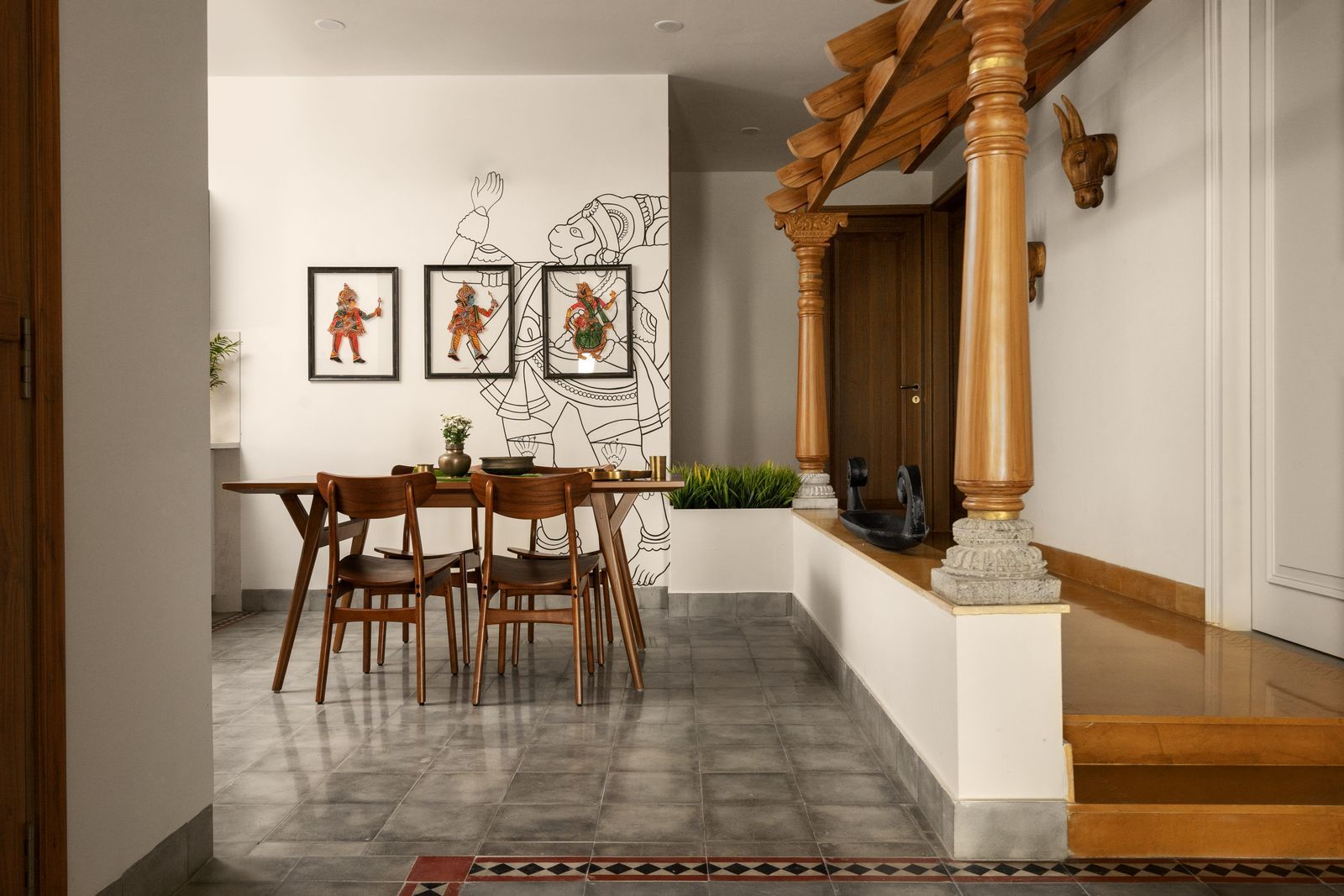 德里传统金奈风格住宅（一层改办公室）丨印度丨Envisage Projects-9