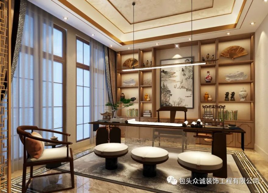 鄂尔多斯新中式住宅丨中国鄂尔多斯丨众诚装饰-28