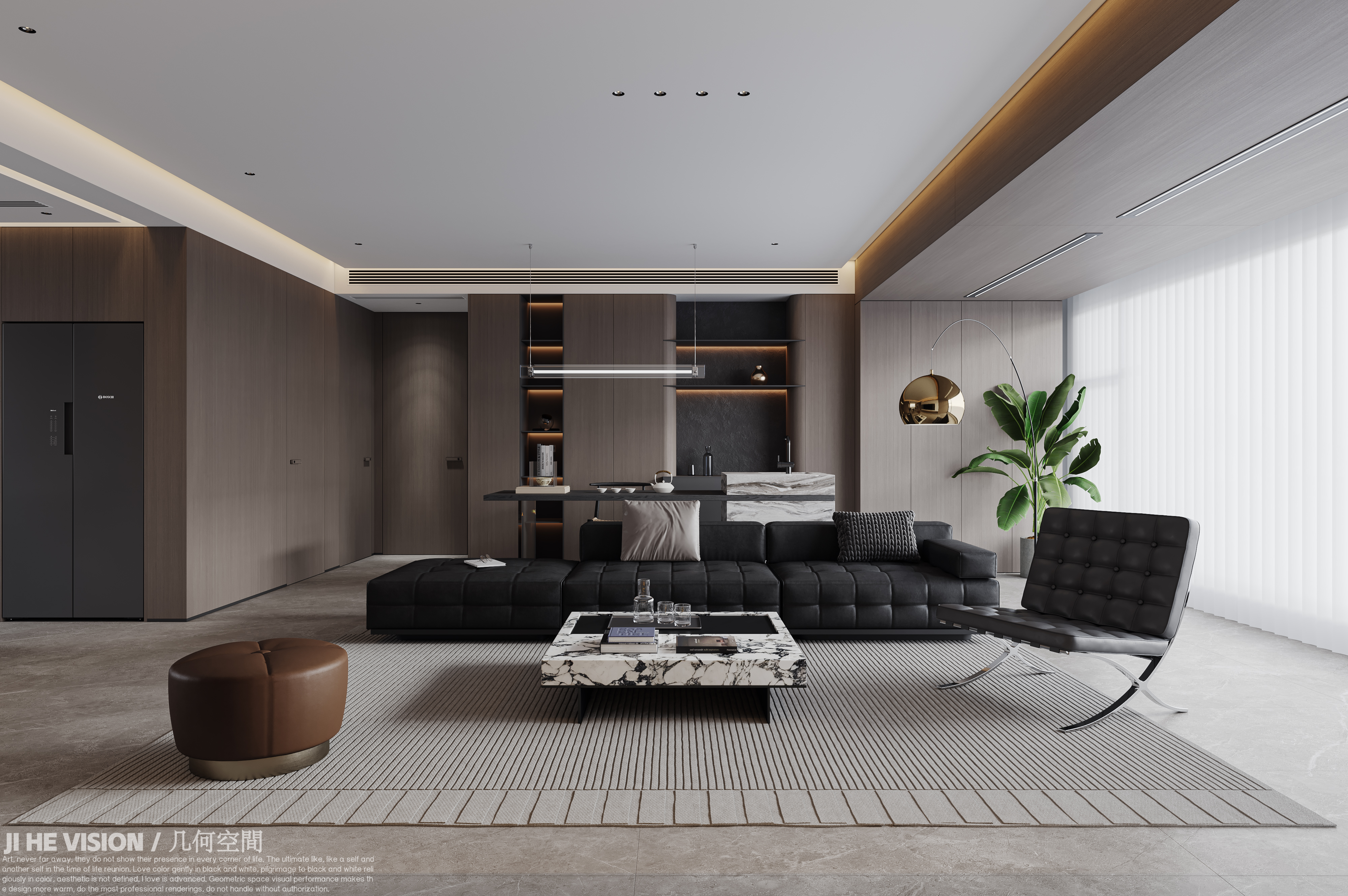 几何空间视觉表现 | 远大印澜山意式轻奢空间-0