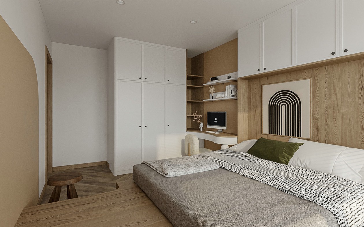 原木与白色住宅-14