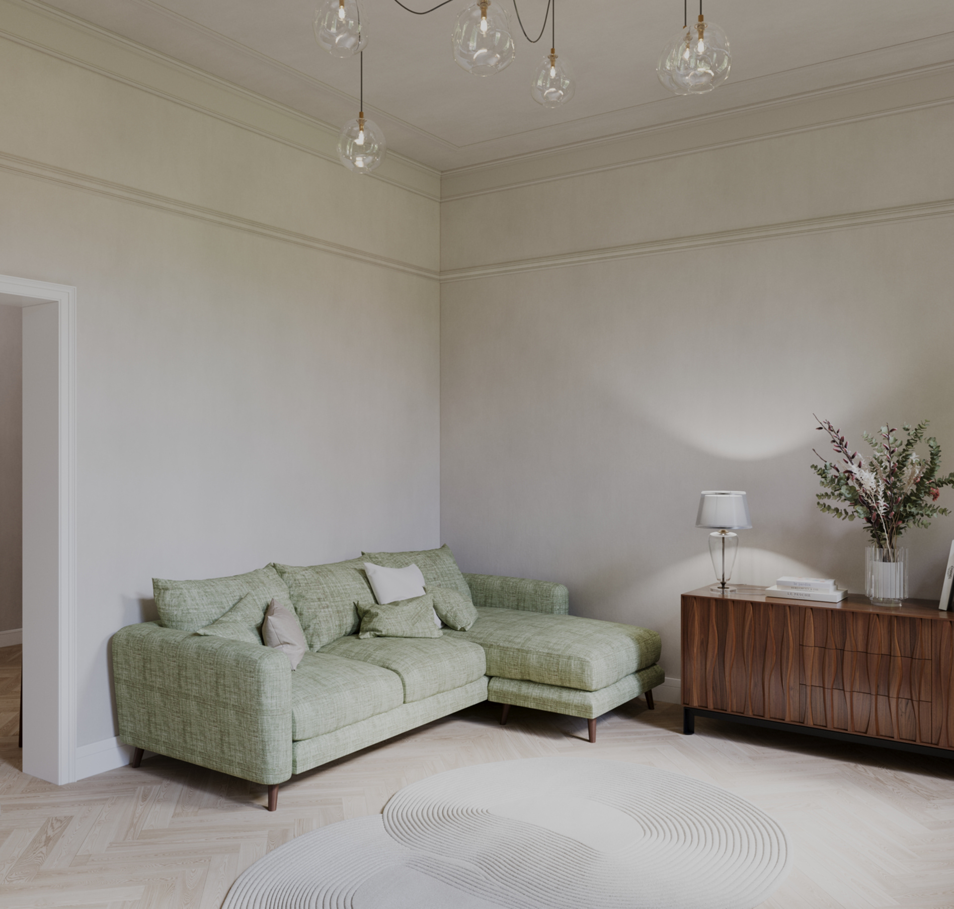 Дизайн приміщень передпокою та вітальні-5