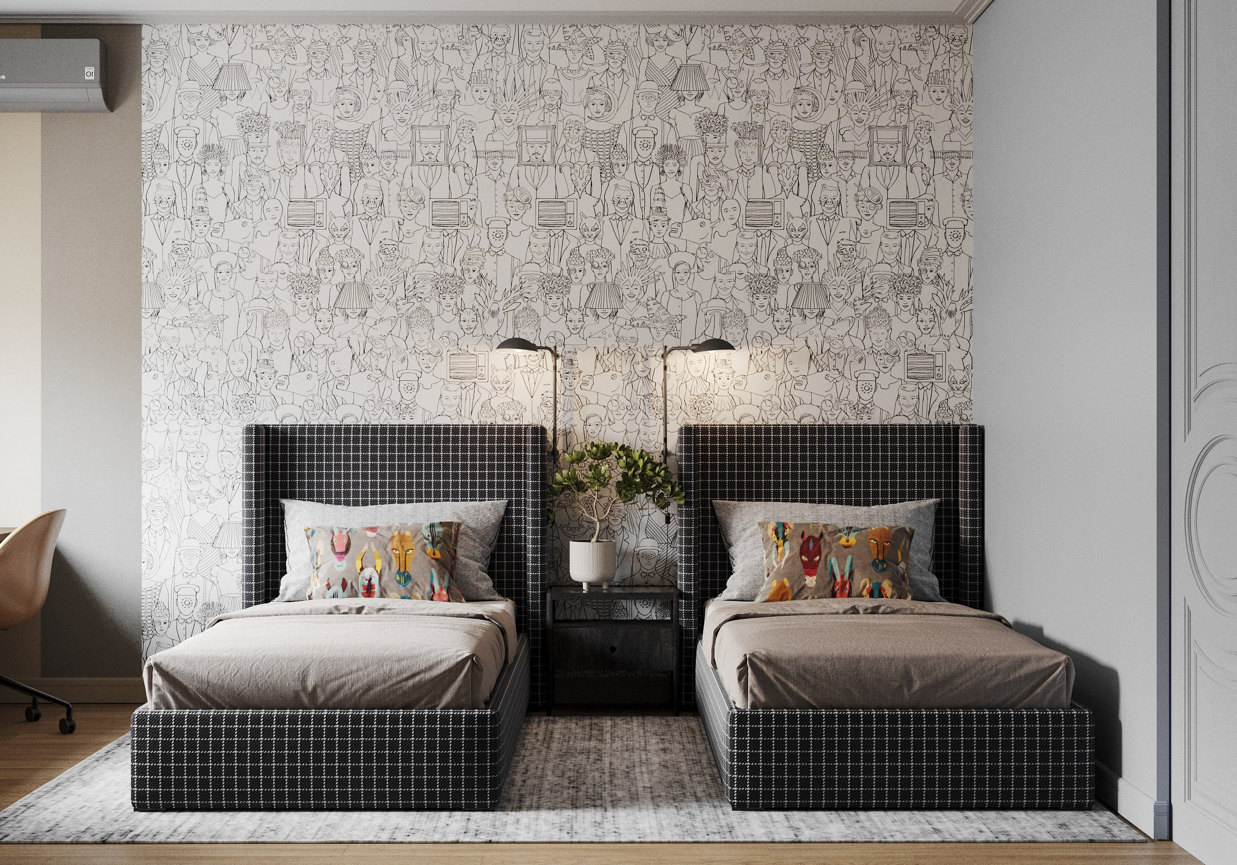 卧室与儿童房“寻找装饰图案”可视化丨设计师 尤里娅·奥奇卡尔,可视化师 奥尔加·马库申科-12