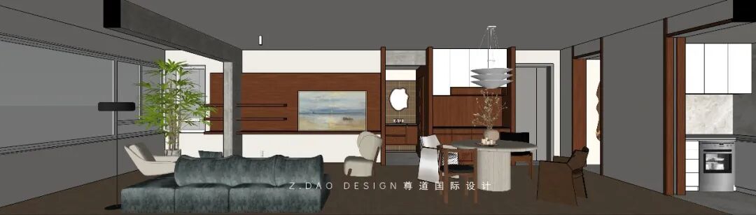 尊道新作|合肥『中央公园岚庭』中古风大平层设计，时光沉淀可持续松弛的家~-40