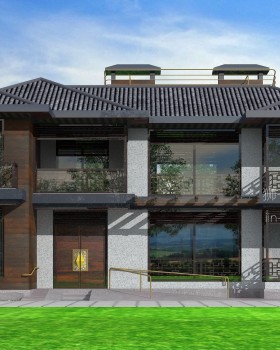 湖南二层自建房别墅设计丨中国湖南丨狮子座自建房\别墅设计