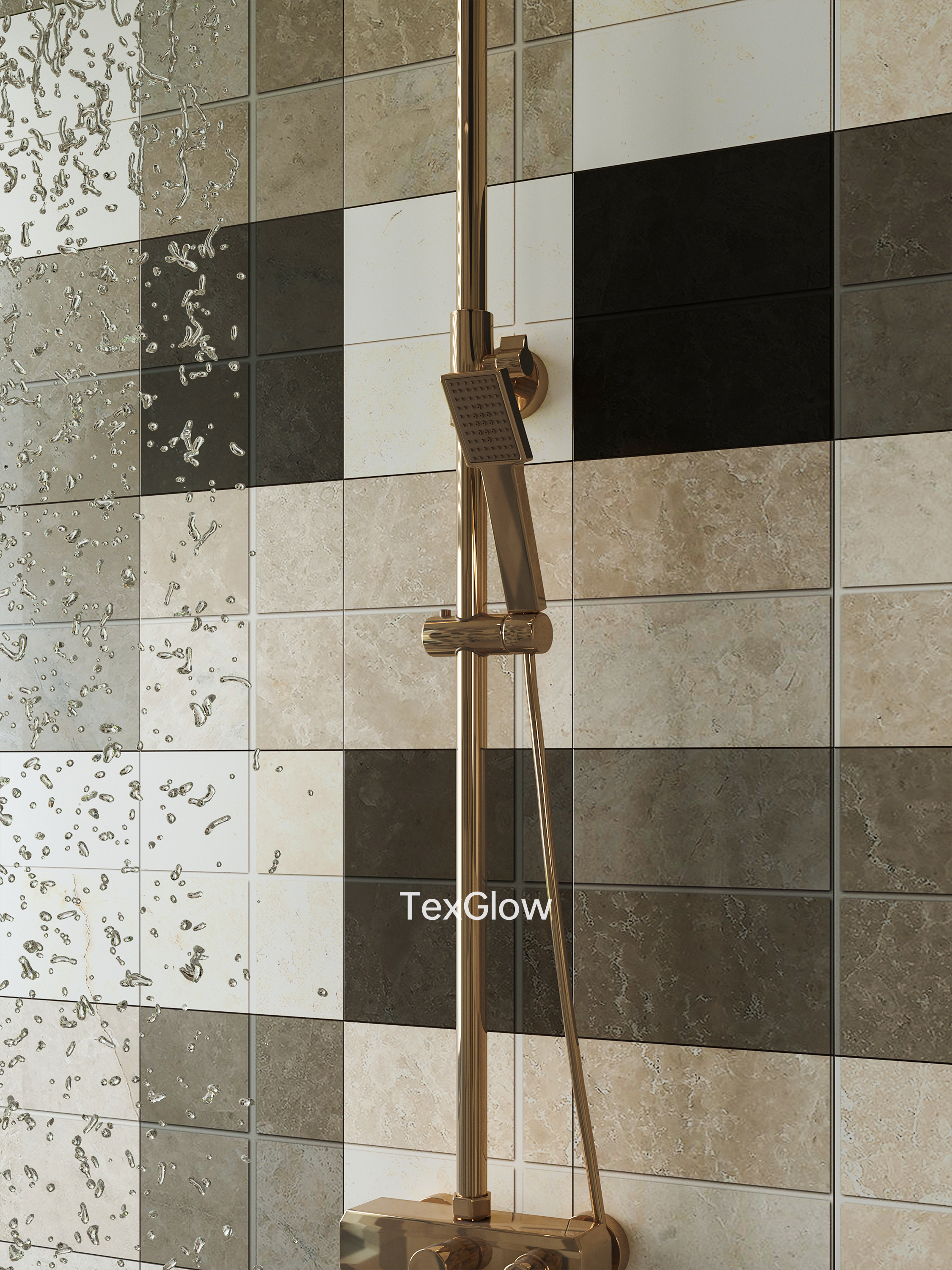 黑白键及墨绿卫浴空间瓷砖搭配项目-2