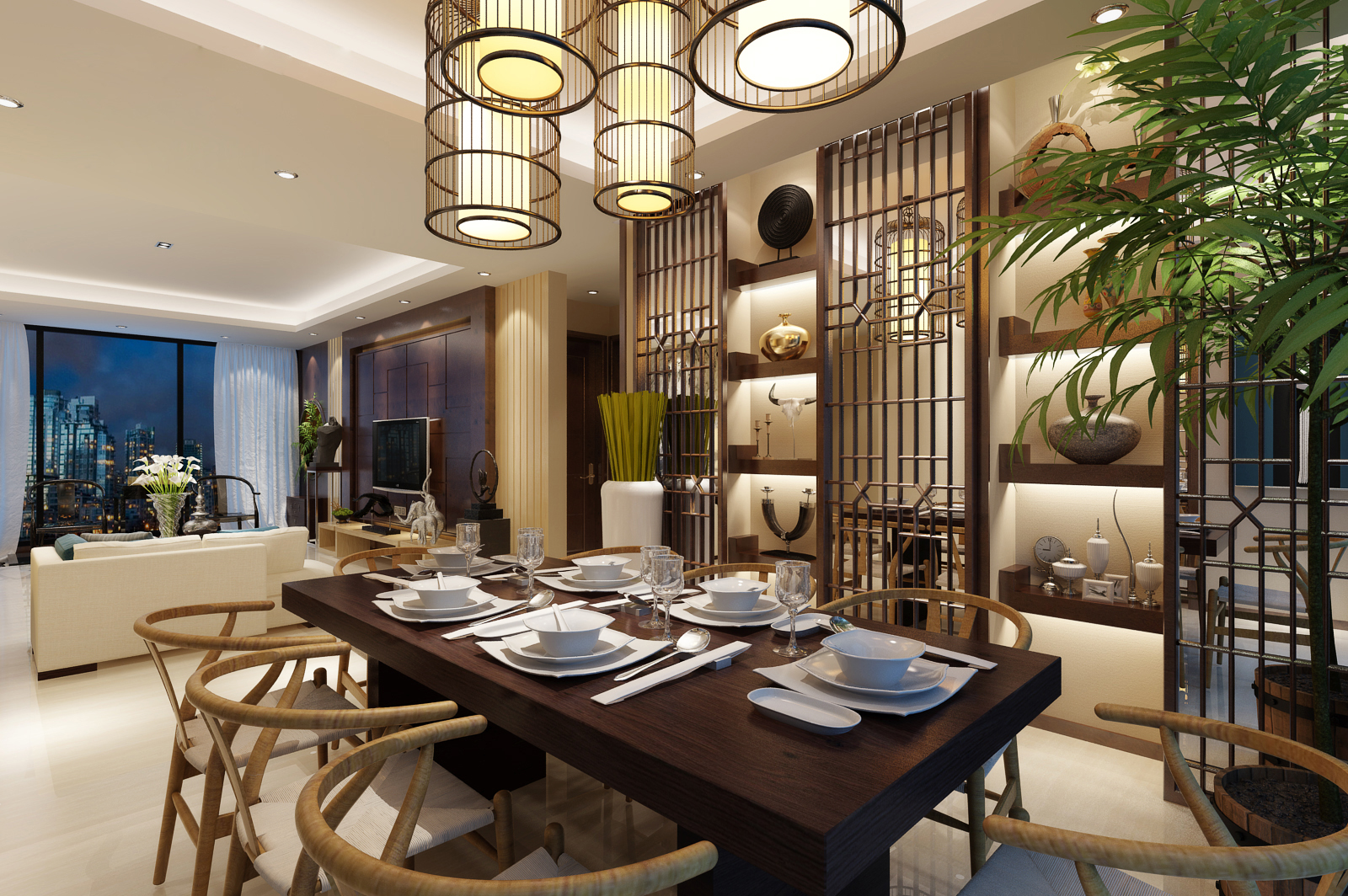 新中式 中式古典 奢华家装别墅样板房-3-29