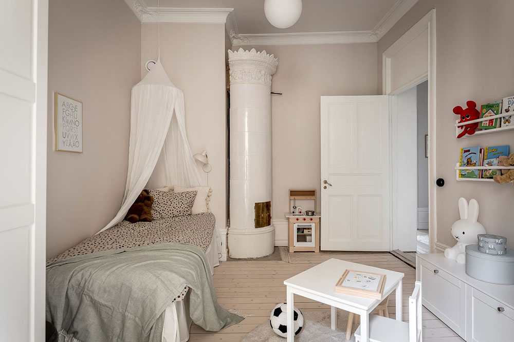 瑞典哥德堡优雅公寓 | 木质厨房与柔和色彩的完美结合-24