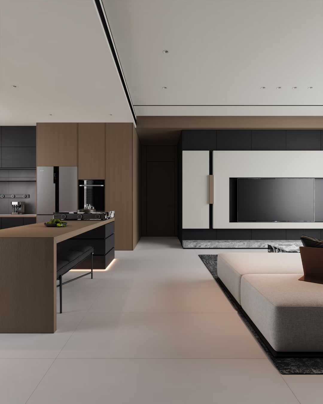 黑白木色结合的意式极简-8