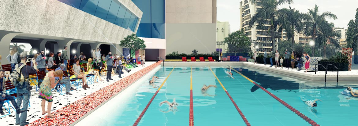 孟菲斯风格融入印度 Khar Gymkhana 泳池区域改造-8