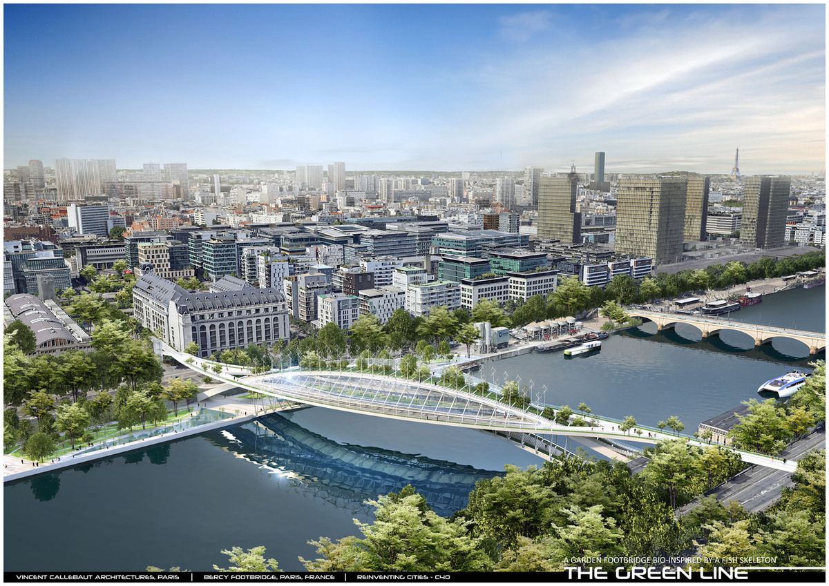 巴黎塞纳河上的绿色花园桥-2