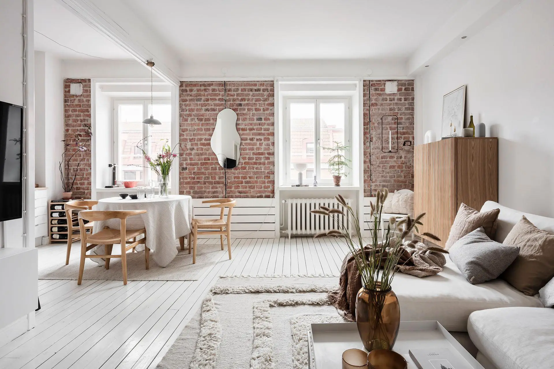 瑞典 55m2 复古一居，砖墙设计亮点受瞩目-8