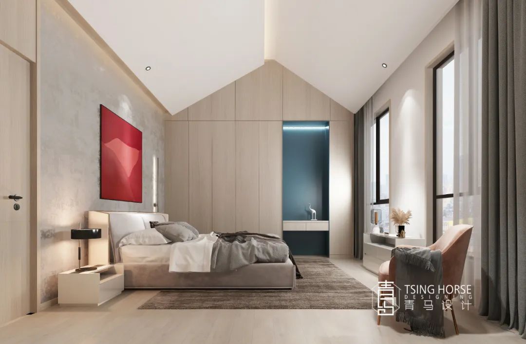 河与墅的现代家庭温馨居-53