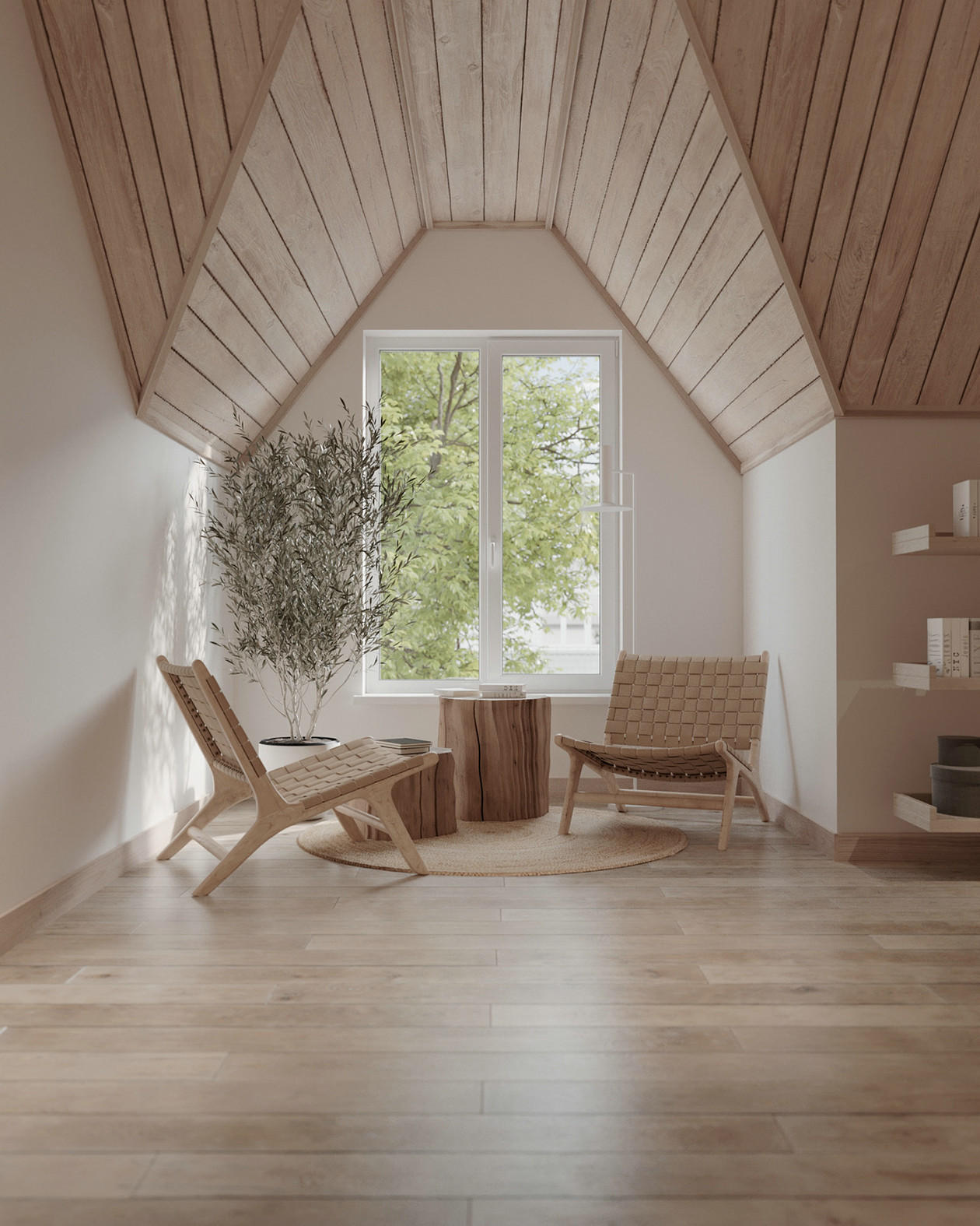 167㎡原木色系室内设计-14