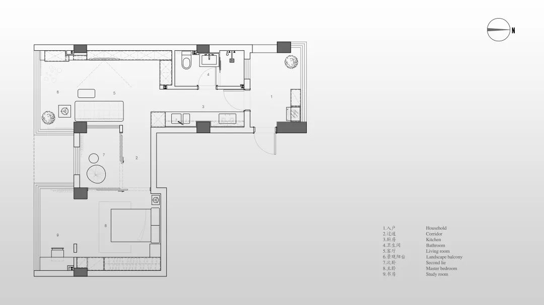 广州东河苑 60㎡现代简约家居设计丨中国广州丨奕米設計工作室-11