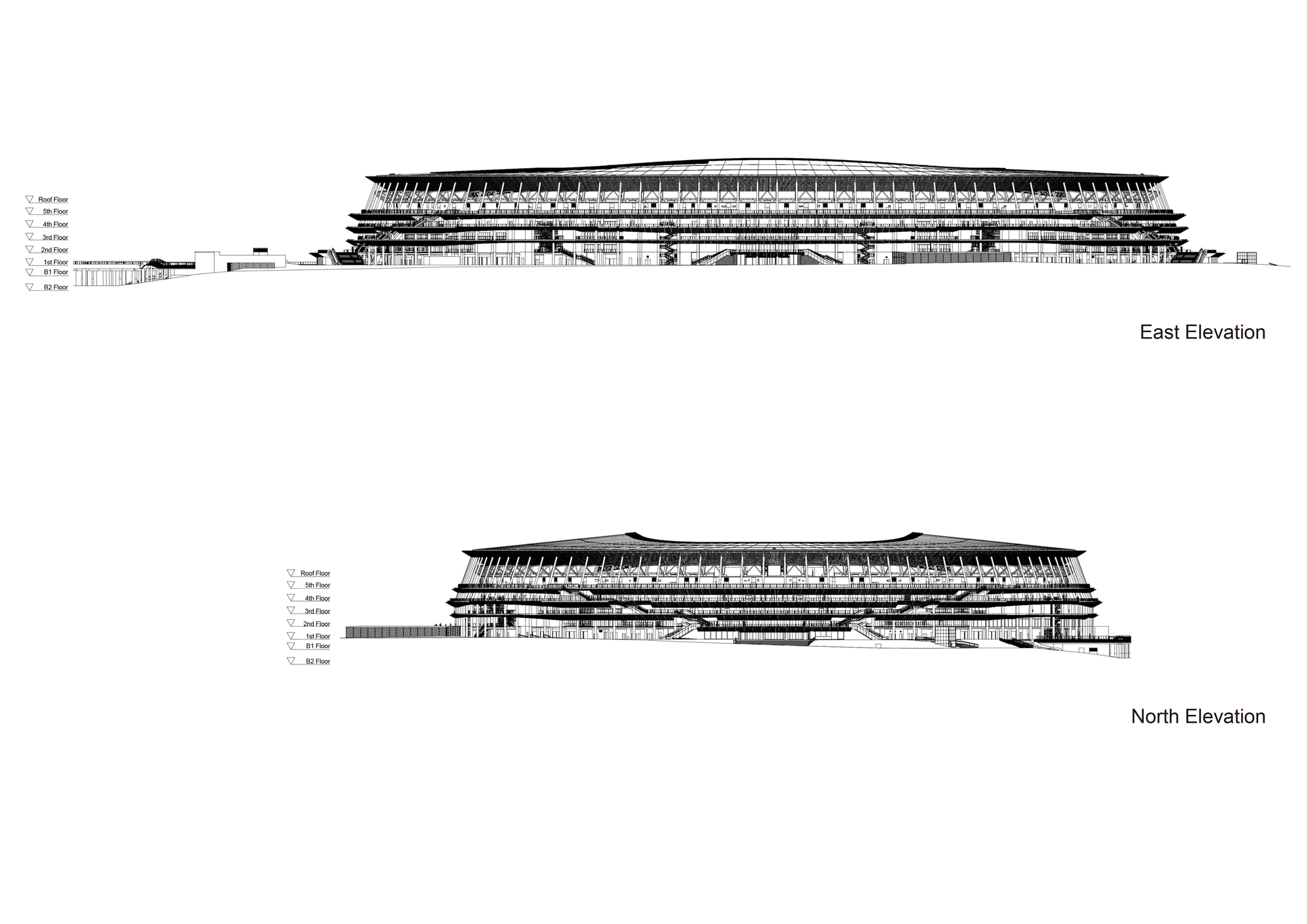 日本国立竞技场丨日本东京丨梓设计,隈研吾建筑都市设计事务所,大成建设-55