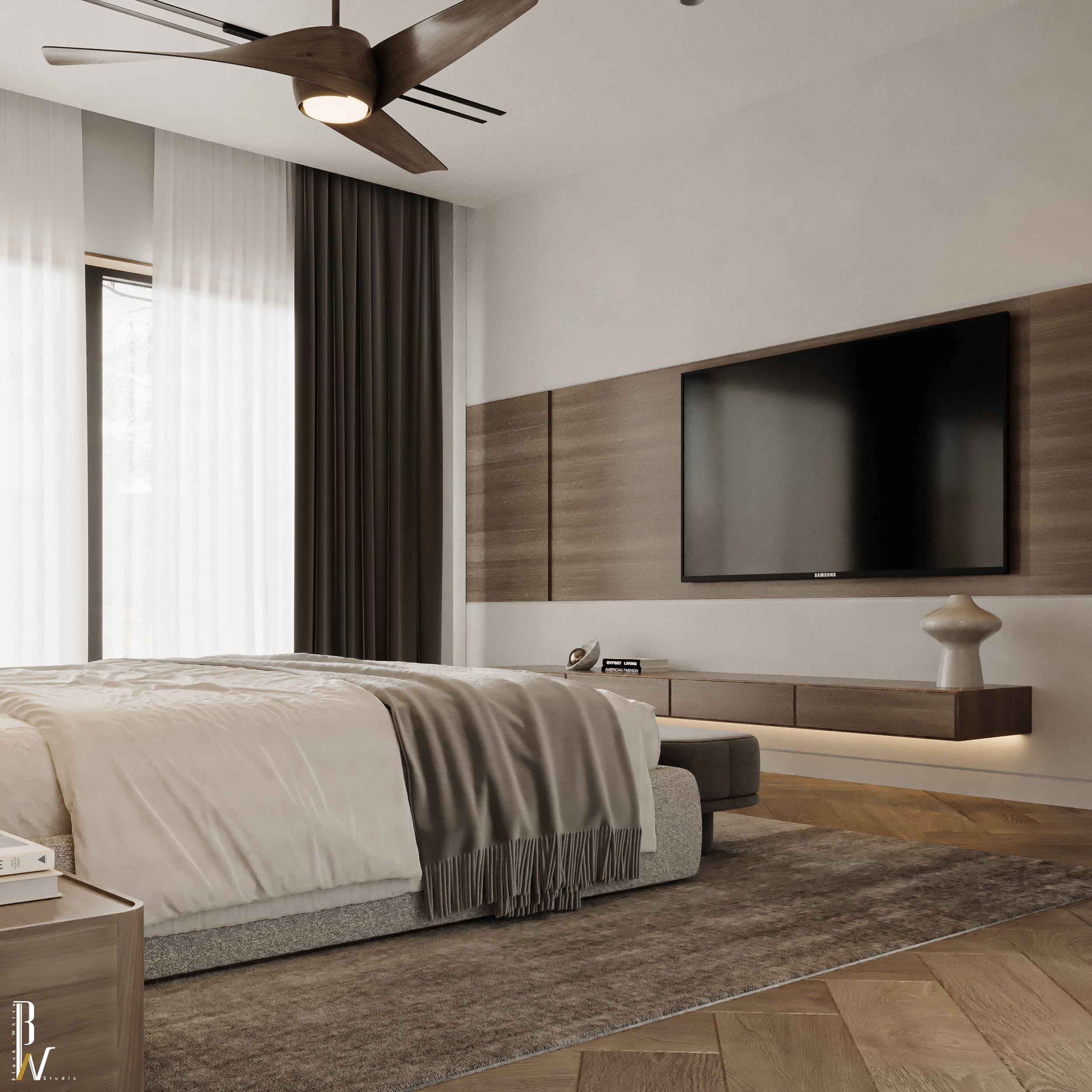 单人间·阿联酋，单人卧室丨阿联酋丨Black N White Studio-8