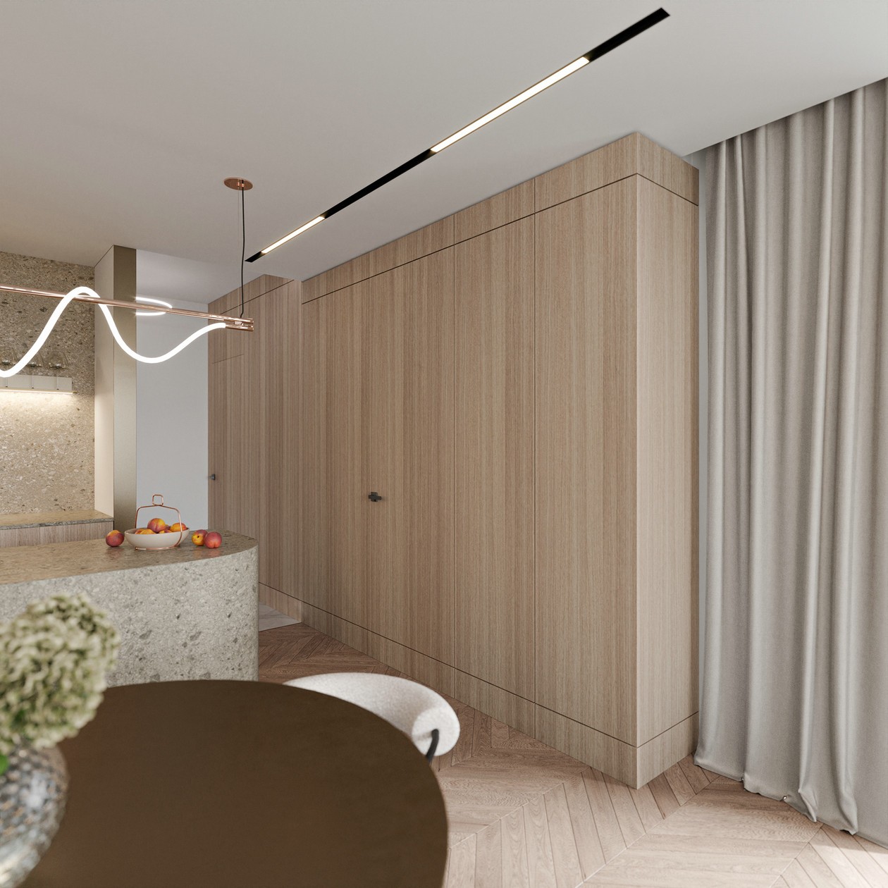 圆润流畅的线条构建出舒适的住宅空间-2