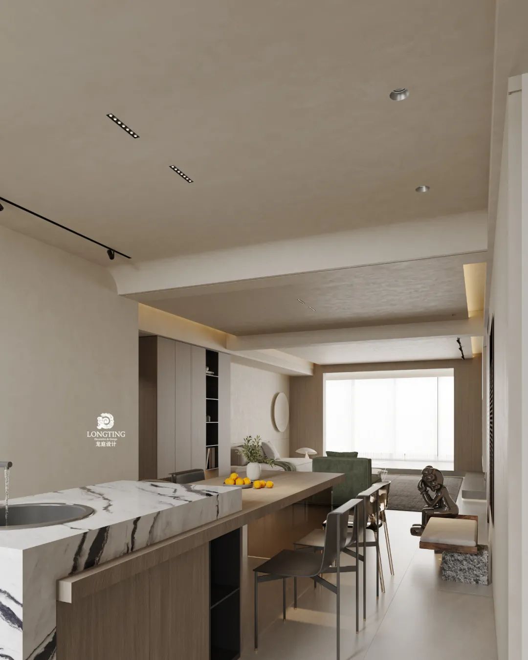 红树湾 200 方,灰褐极简主义家居空间丨龙庭设计-15