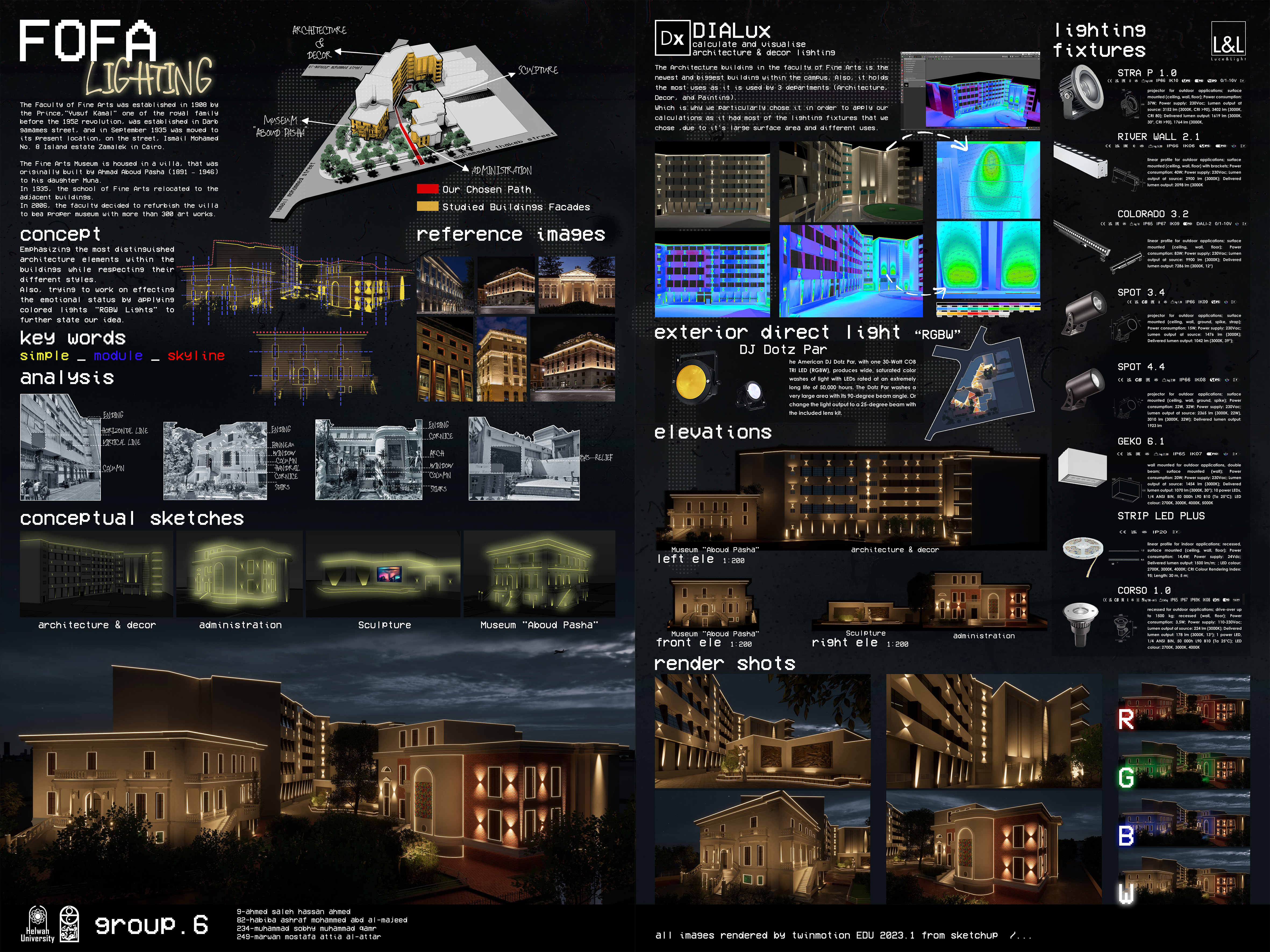 学院建筑外立面照明设计-14
